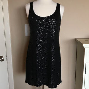 Eileen Fisher black silk mini dress/tunic